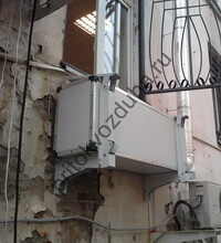 Уличная вентустановка ПВУ-500 на фасаде здания